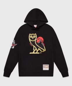 Ovo® x Mitchell and Ness 95 Raptors Og Owl Hoodie Black