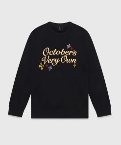POM POM SCRIPT CREWNECK BLACK