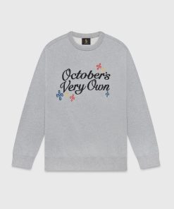POM POM SCRIPT CREWNECK HEATHER GREY