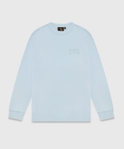 RAW EDGE ARCH LOGO CREWNECK POWDER BLUE
