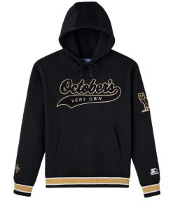 OVO X STARTER TEAM SCRIPT HOODIE BLACK